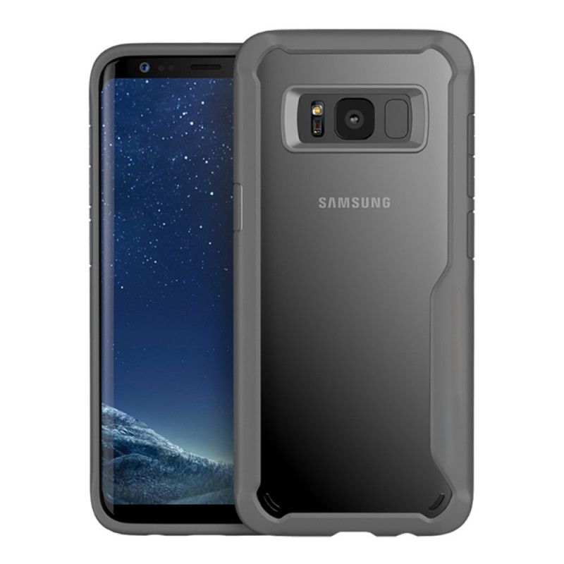 Hoesje Samsung Galaxy S8 Rood Zwart Transparant Hybride Ontwerp