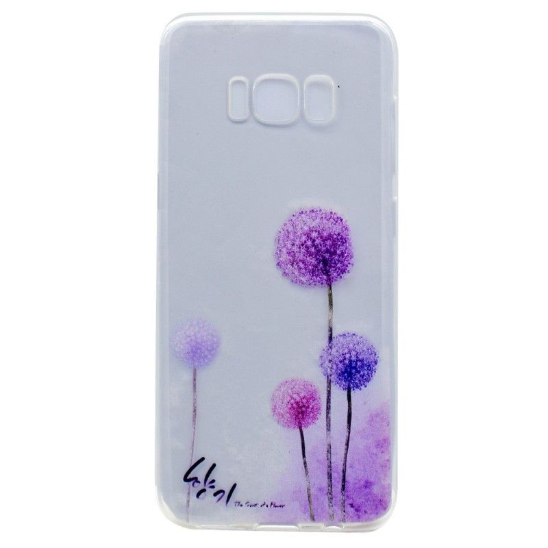 Hoesje Samsung Galaxy S8 Telefoonhoesje Transparant Gekleurde Paardenbloemen