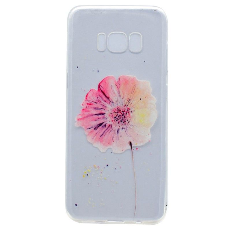 Hoesje Samsung Galaxy S8 Transparante Aquarel Klaproos