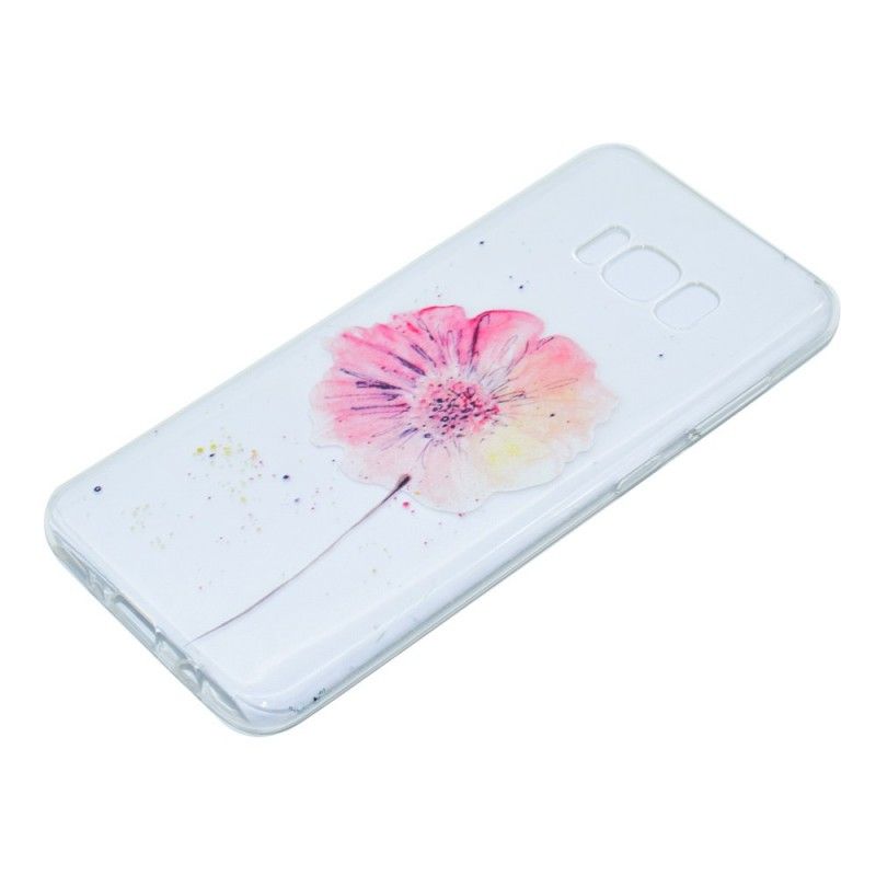 Hoesje Samsung Galaxy S8 Transparante Aquarel Klaproos