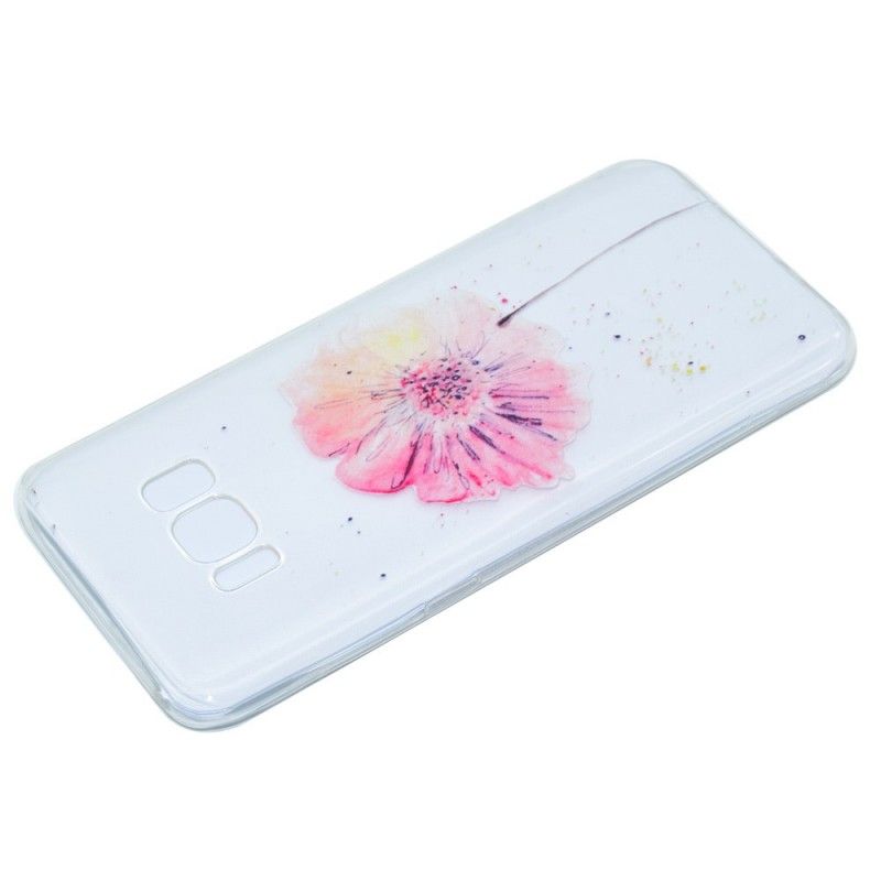 Hoesje Samsung Galaxy S8 Transparante Aquarel Klaproos