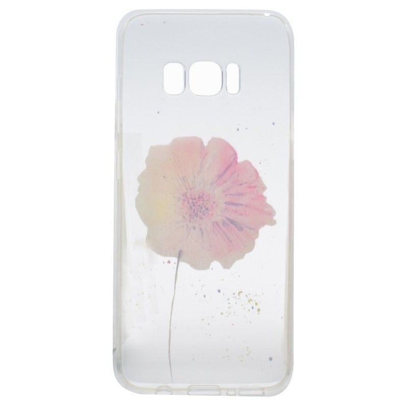 Hoesje Samsung Galaxy S8 Transparante Aquarel Klaproos