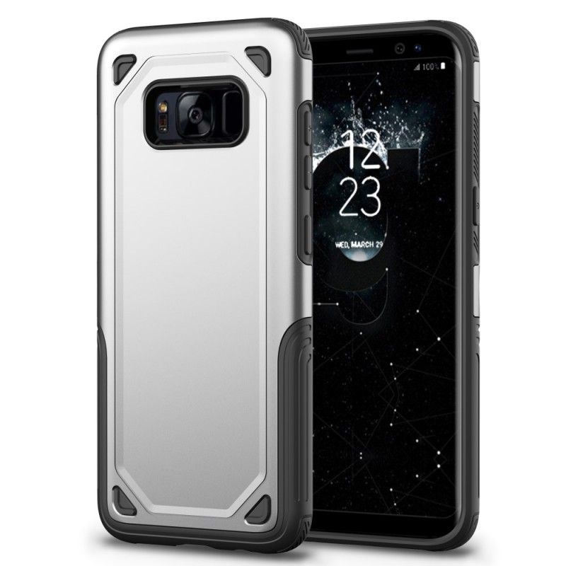 Hoesje voor Samsung Galaxy S8 Groen Zwart Pantser Met Metaaleffect