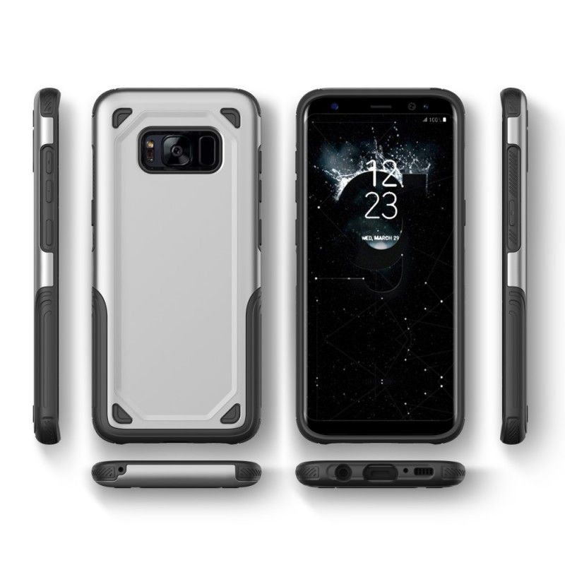 Hoesje voor Samsung Galaxy S8 Groen Zwart Pantser Met Metaaleffect