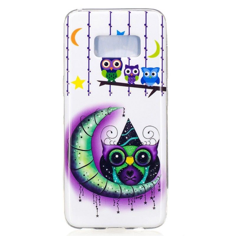 Hoesje voor Samsung Galaxy S8 Uilen In Fluorescerend Delirium