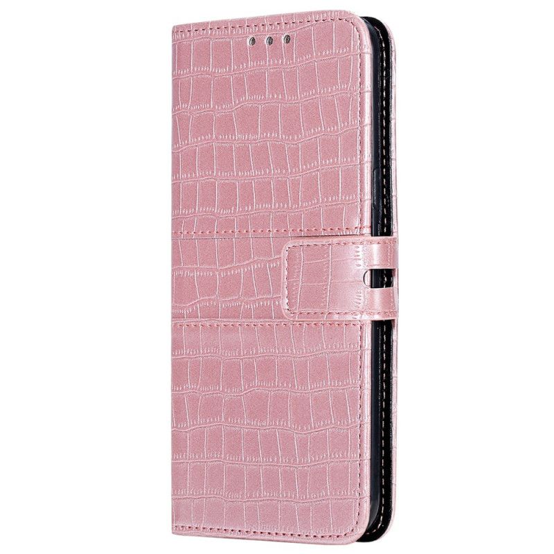 Leren Hoesje Samsung Galaxy S8 Roze Zwart Telefoonhoesje Intense Krokodil