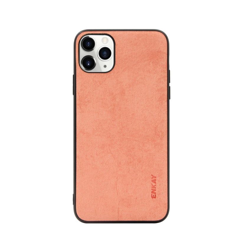 Case Hoesje iPhone 11 Pro Grijs Zwart Telefoonhoesje Enkay Stof Textuur