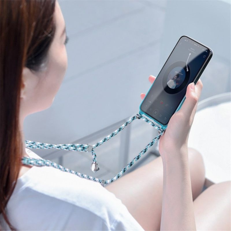 Cover Hoesje iPhone 11 Pro Rood Telefoonhoesje Met Transparant Koord Baseus