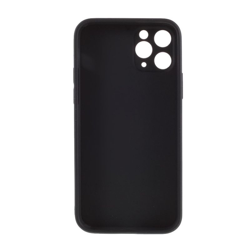 Cover Hoesje iPhone 11 Pro Rood Zwart Telefoonhoesje Glazen Achterkant En Siliconen Randen