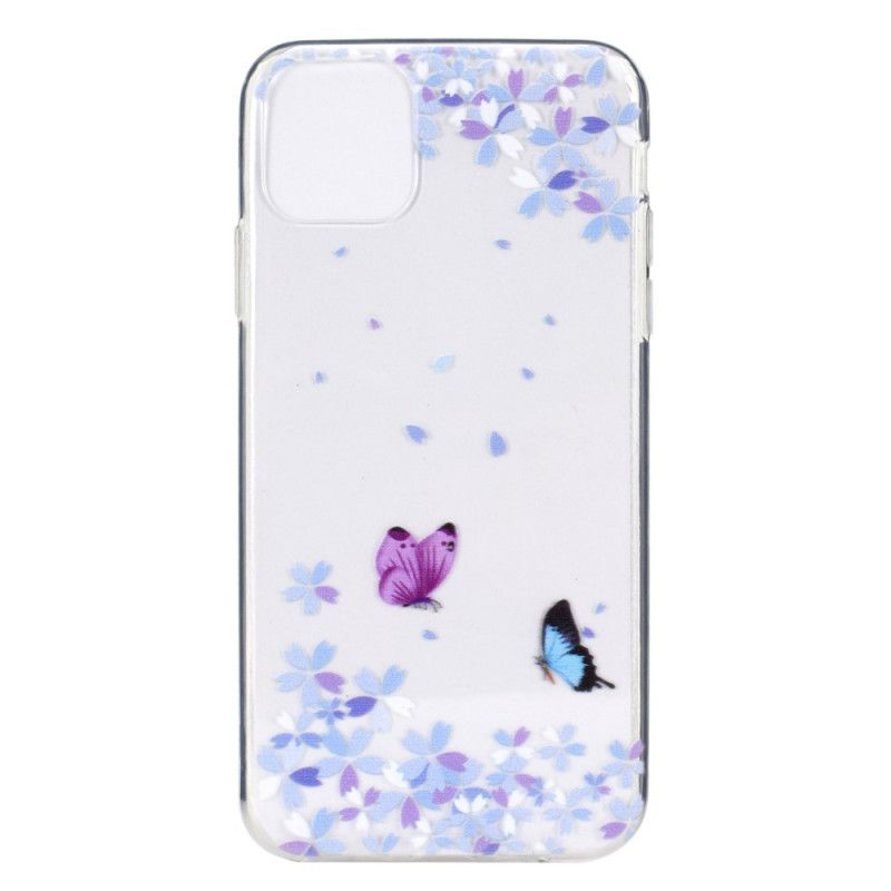 Cover Hoesje iPhone 11 Pro Telefoonhoesje Transparante Vlinders En Bloemen