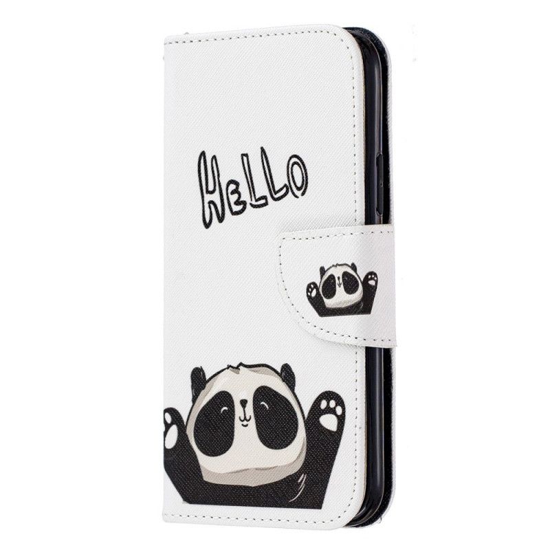 Flip Case Leren iPhone 11 Pro Hallo Panda