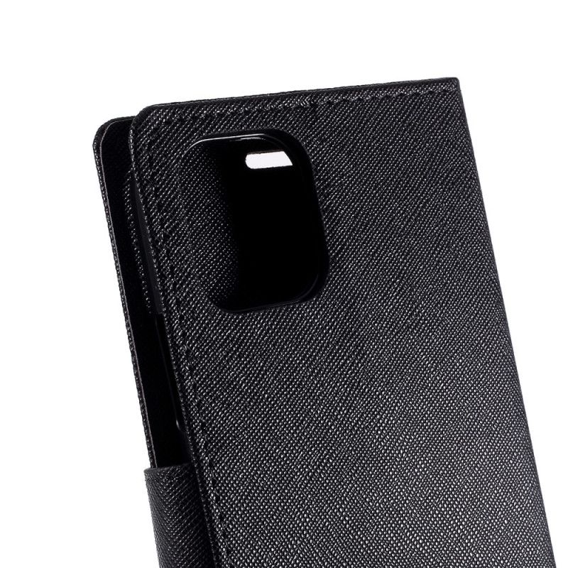 Flip Case Leren iPhone 11 Pro Rood Zwart Tweekleurig Kwik