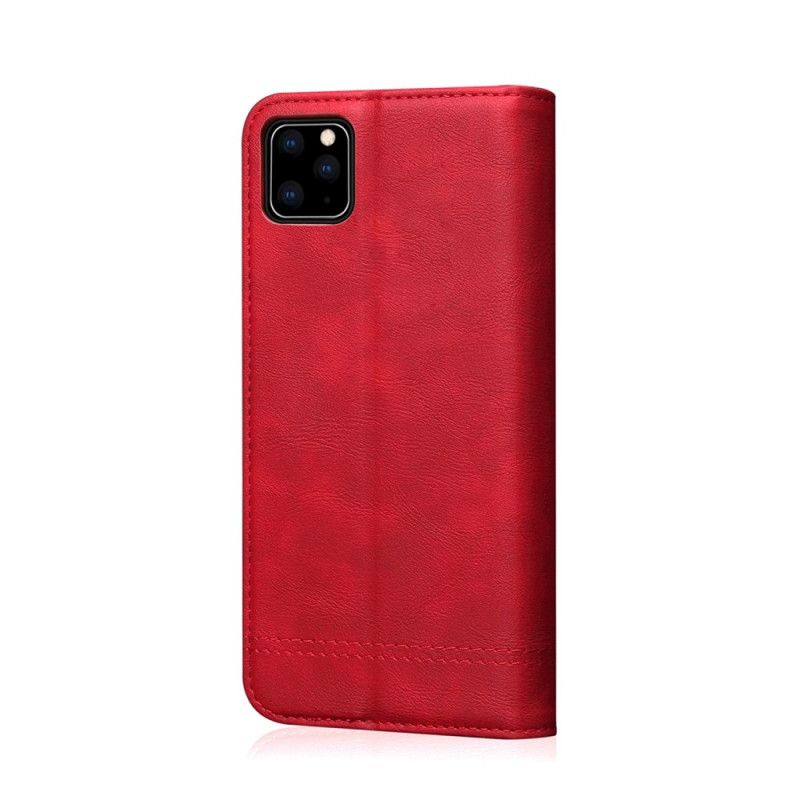 Folio-hoesje iPhone 11 Pro Rood Zwart Stiksel In Leereffect