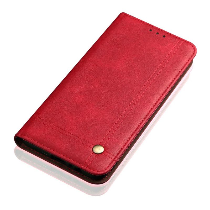 Folio-hoesje iPhone 11 Pro Rood Zwart Stiksel In Leereffect