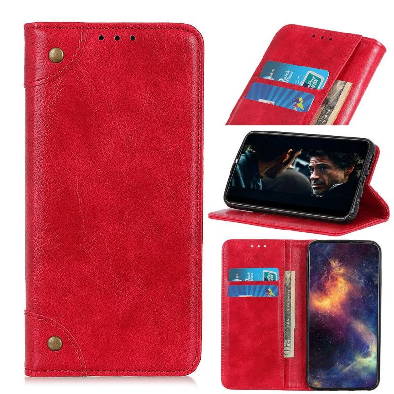 Folio-hoesje iPhone 11 Pro Rood Zwart Vintage Klinknagelversie