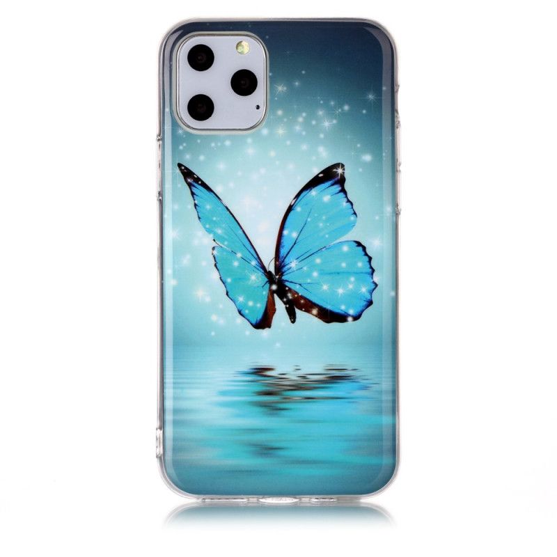 Hoesje iPhone 11 Pro Fluorescerende Blauwe Vlinder