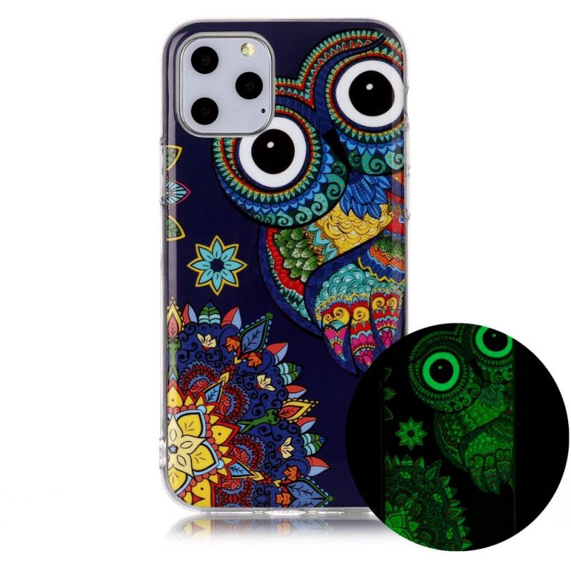 Hoesje iPhone 11 Pro Fluorescerende Enkele Uil