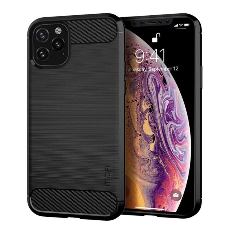 Hoesje iPhone 11 Pro Grijs Zwart Mofi Geborsteld Koolstofvezel