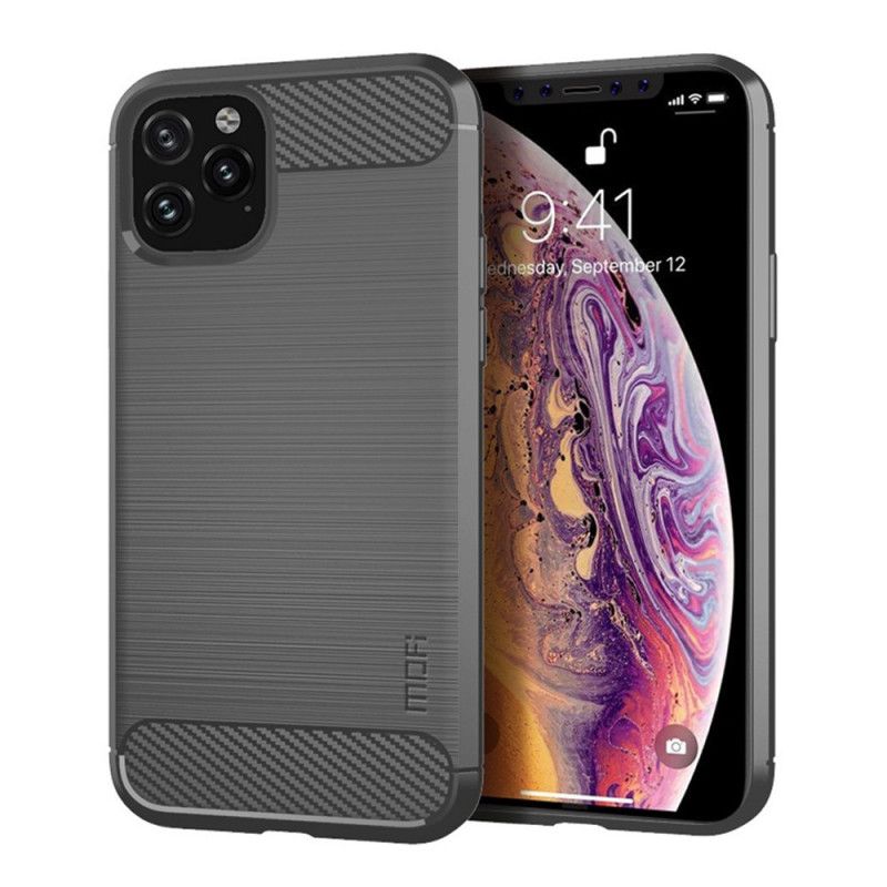 Hoesje iPhone 11 Pro Grijs Zwart Mofi Geborsteld Koolstofvezel