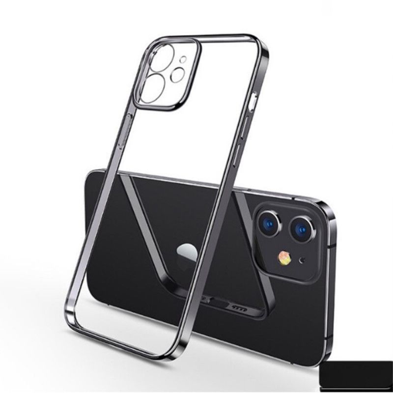Hoesje iPhone 11 Pro Groen Zwart Transparante Sulada Metalen Stijl Randen