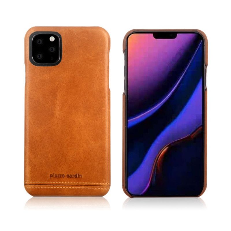 Hoesje iPhone 11 Pro Rood Zwart Echt Lederen Pierre Cardin