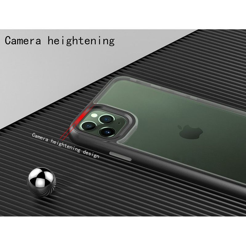Hoesje iPhone 11 Pro Rood Zwart Hybride Met Gekleurde Randen