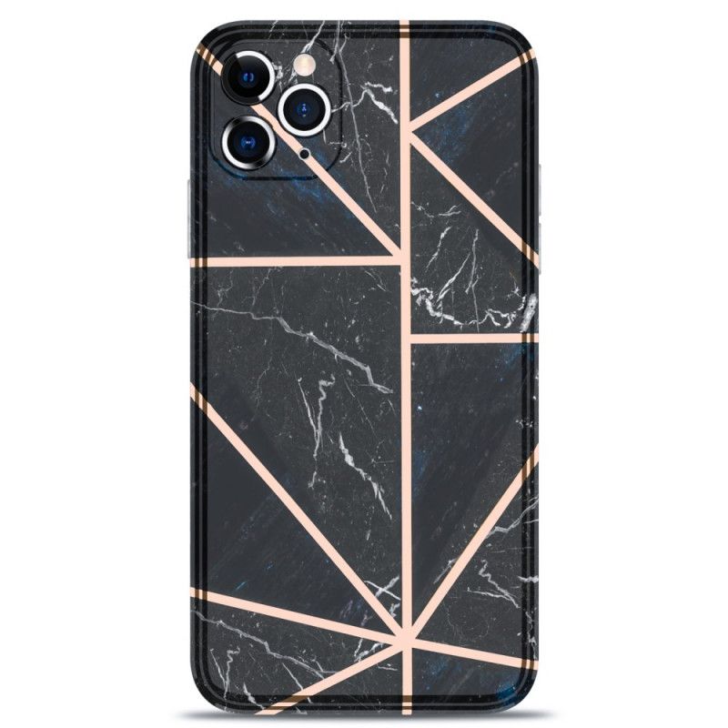 Hoesje iPhone 11 Pro Roze Zwart Marmeren Flitsende Geometrie