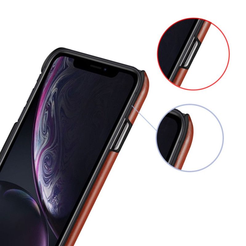 Hoesje iPhone 11 Pro Zwart Ksq Tweekleurig Leereffect