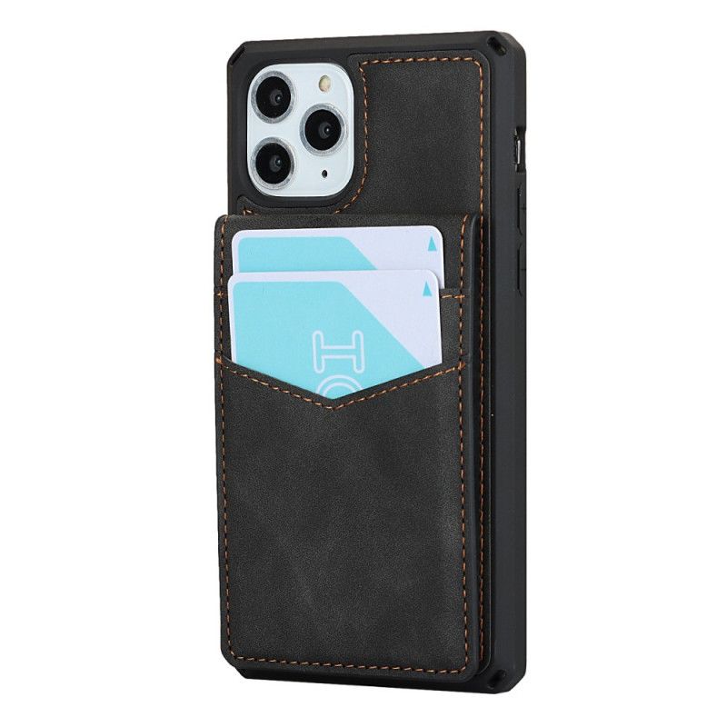 Hoesje voor iPhone 11 Pro Donkerblauw Zwart Verticale En Horizontale Steunkaarthouder