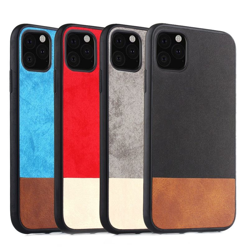 Hoesje voor iPhone 11 Pro Grijs Tweekleurig Kunstleer