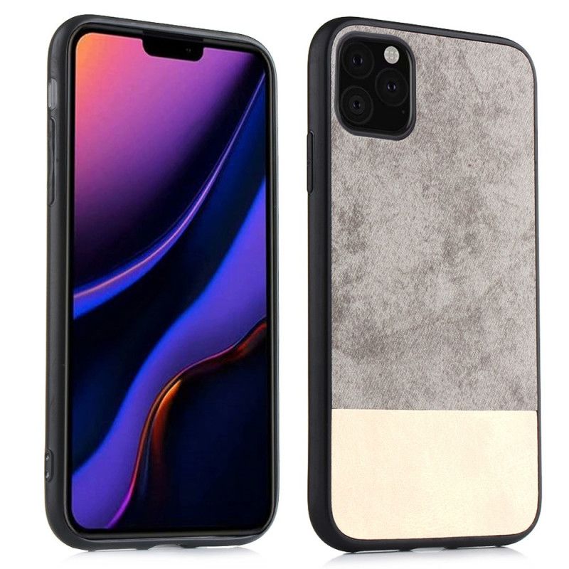 Hoesje voor iPhone 11 Pro Grijs Tweekleurig Kunstleer