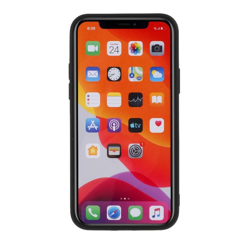 Hoesje voor iPhone 11 Pro Rood Zwart Pure Kleur Mat Siliconen