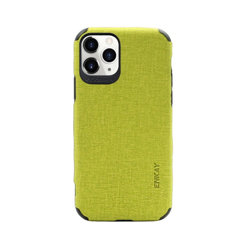 Hoesje voor iPhone 11 Pro Wit Zwart Enkay Stof