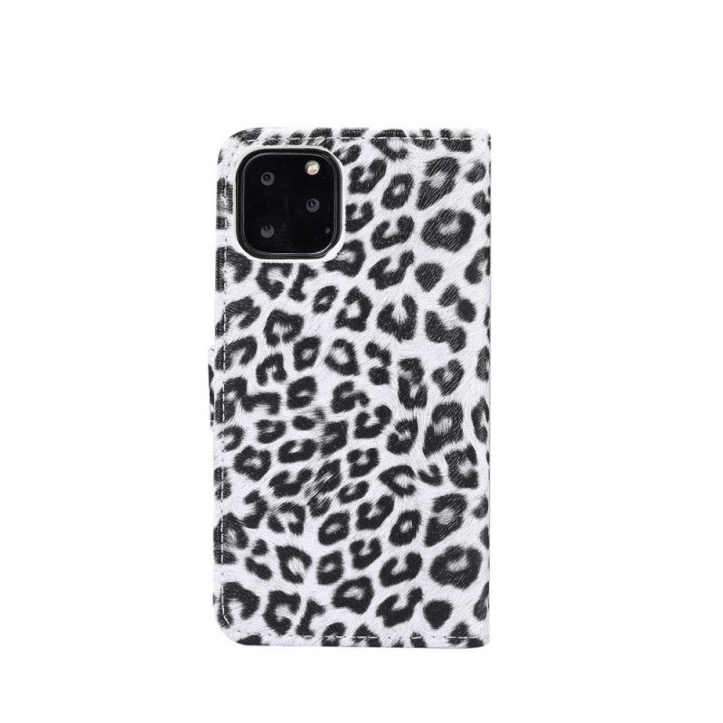 Leren Hoesje iPhone 11 Pro Bruin Wit Luipaard