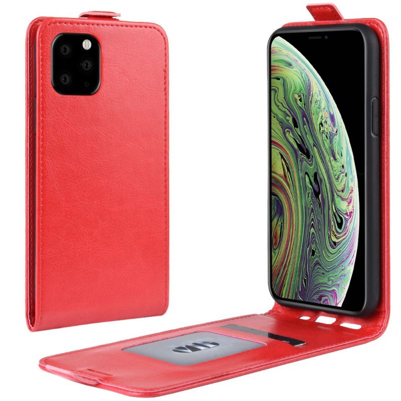 Leren Hoesje iPhone 11 Pro Wit Zwart Telefoonhoesje Retro Vouwen