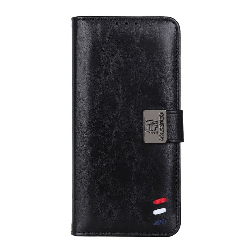 Cover Folio-hoesje OnePlus 8T Rood Zwart Telefoonhoesje Vintage Driekleurig Leereffect