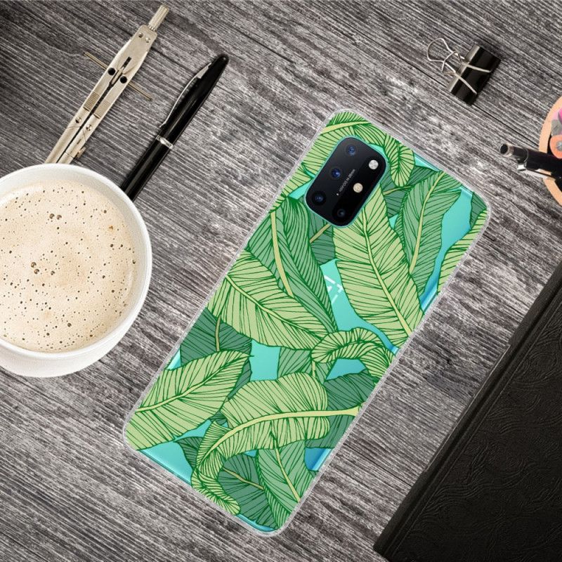 Cover Hoesje OnePlus 8T Telefoonhoesje Transparante Grafische Bladen