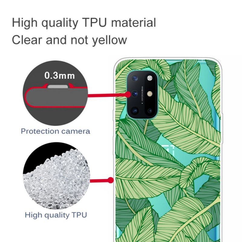 Cover Hoesje OnePlus 8T Telefoonhoesje Transparante Grafische Bladen