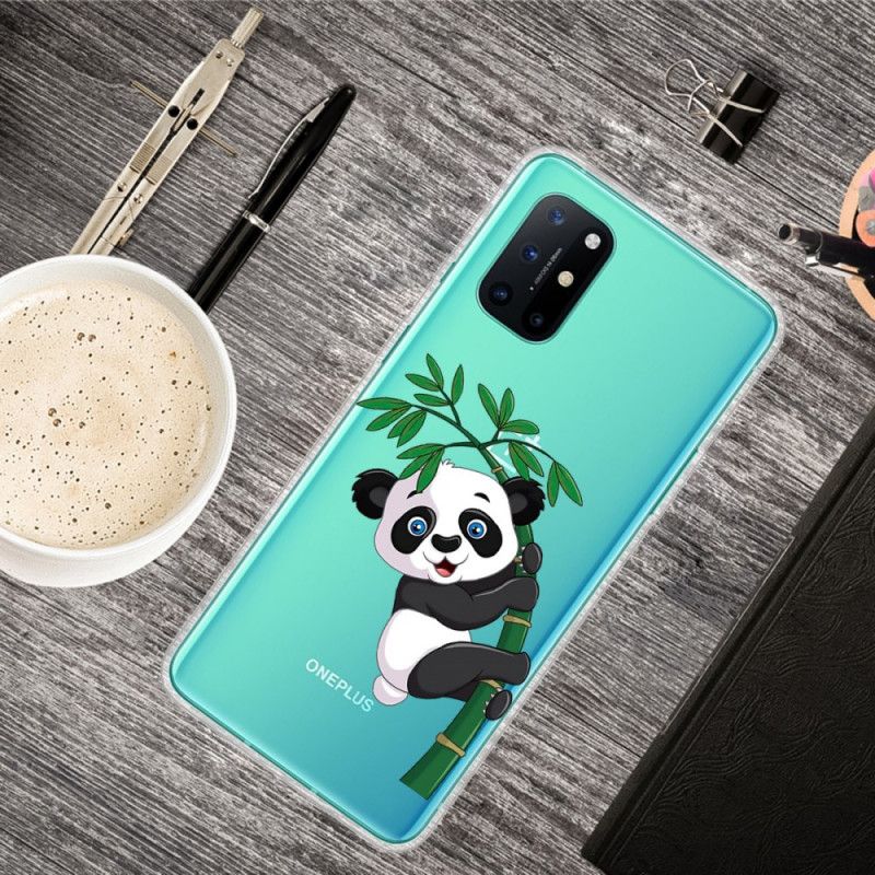 Cover Hoesje OnePlus 8T Telefoonhoesje Transparante Panda Op Bamboe