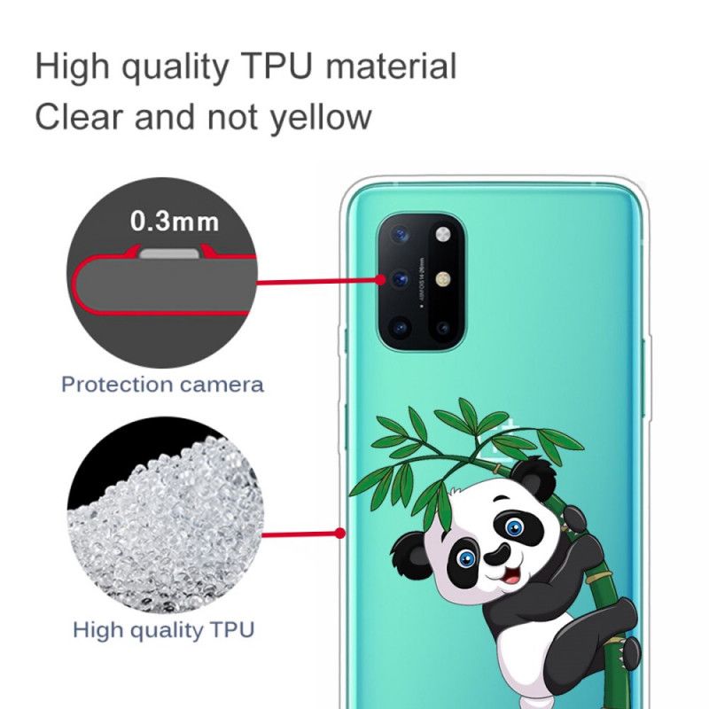 Cover Hoesje OnePlus 8T Telefoonhoesje Transparante Panda Op Bamboe