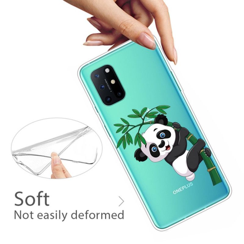 Cover Hoesje OnePlus 8T Telefoonhoesje Transparante Panda Op Bamboe