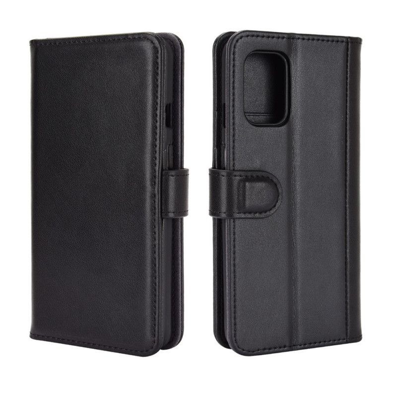 Flip Case Leren OnePlus 8T Bruin Zwart Splitleer