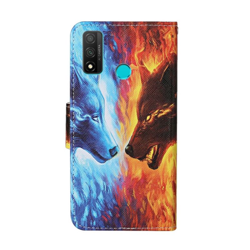 Flip Case Leren OnePlus 8T Wolvenoorlog Met String