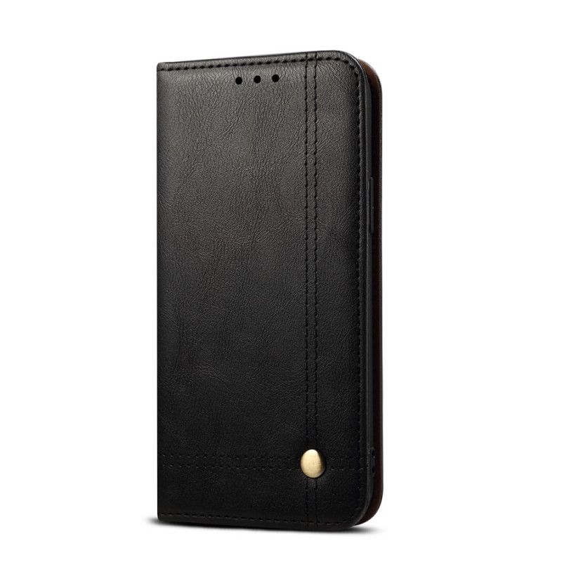 Folio-hoesje OnePlus 8T Rood Zwart Gestikt Leereffect
