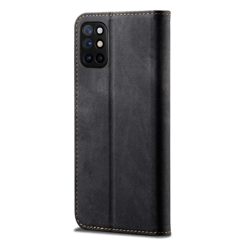 Folio-hoesje voor OnePlus 8T Donkerblauw Zwart Jeans Met Imitatieleerstructuur