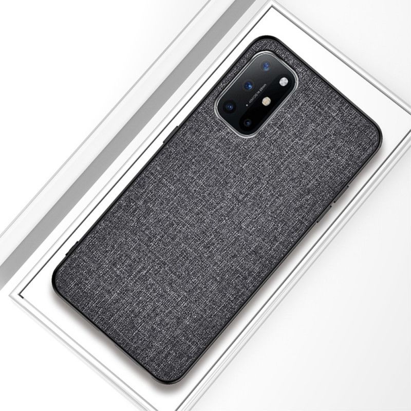 Hoesje OnePlus 8T Grijs Zwart Stof Textuur