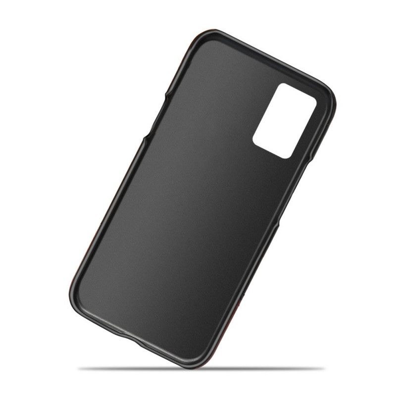Hoesje OnePlus 8T Rood Zwart Ksq Tweekleurig Leereffect