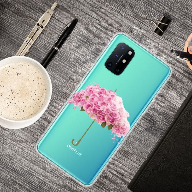 Hoesje OnePlus 8T Telefoonhoesje Paraplu In Rozen