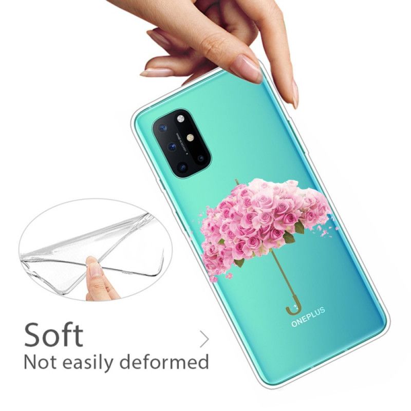 Hoesje OnePlus 8T Telefoonhoesje Paraplu In Rozen