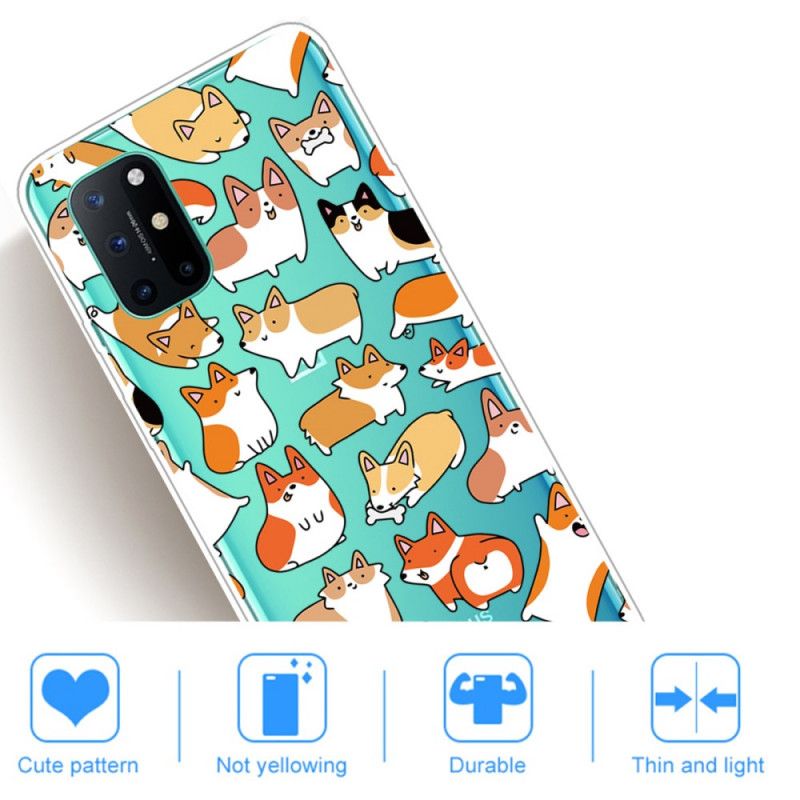 Hoesje OnePlus 8T Telefoonhoesje Transparant Meerdere Honden